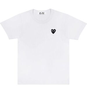 COMME DES GARCONS CDG PLAY BLACK HEART EYE LOGO WHITE T-SHIRT (S-XL)